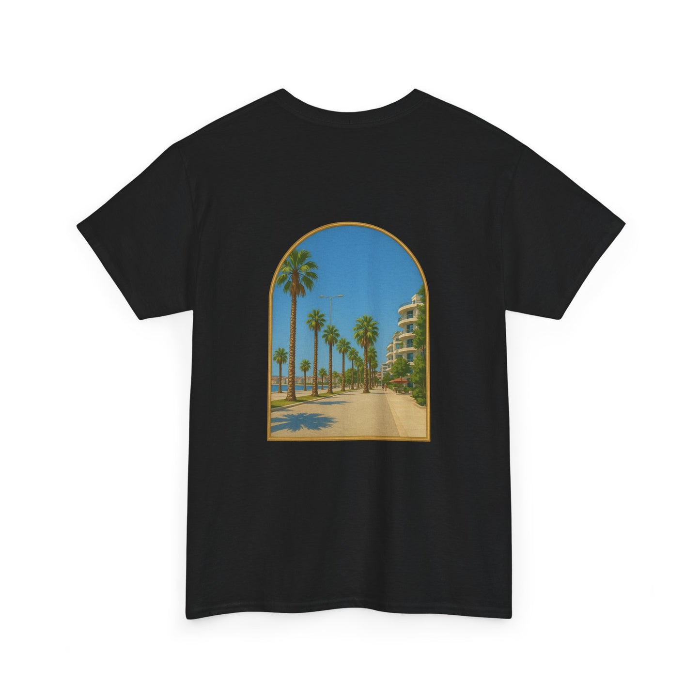 Unisex Heavy Cotton Tee with Flow Design, Summer