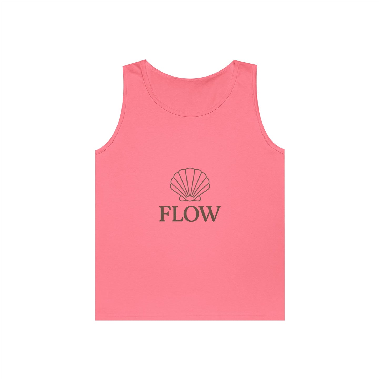 Flow Shell Unisex Heavy Cotton Tank Top | Beach Vibes, Summer Wear, Casual Outfit, Gift for Her, Relaxed Style