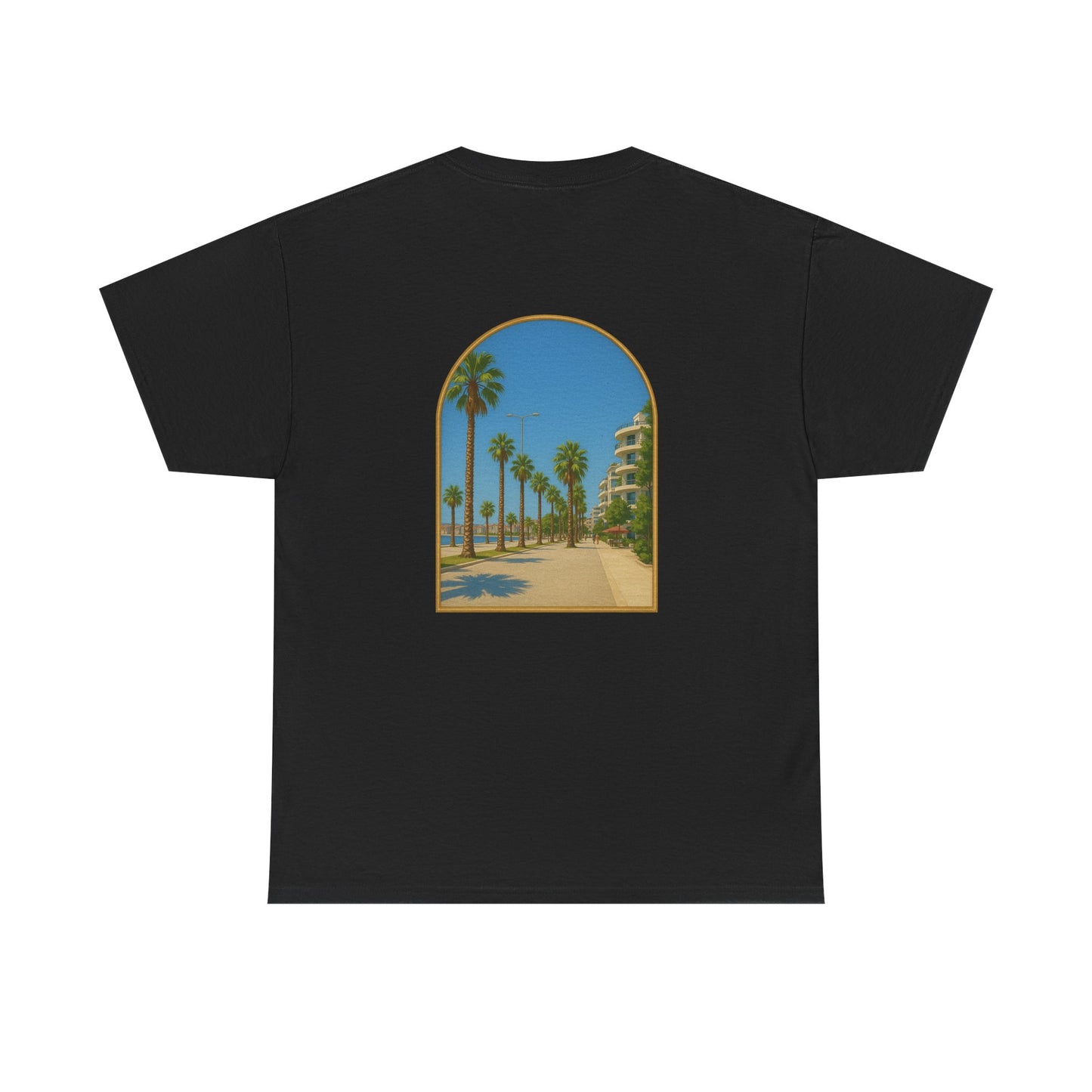 Unisex Heavy Cotton Tee with Flow Design, Summer
