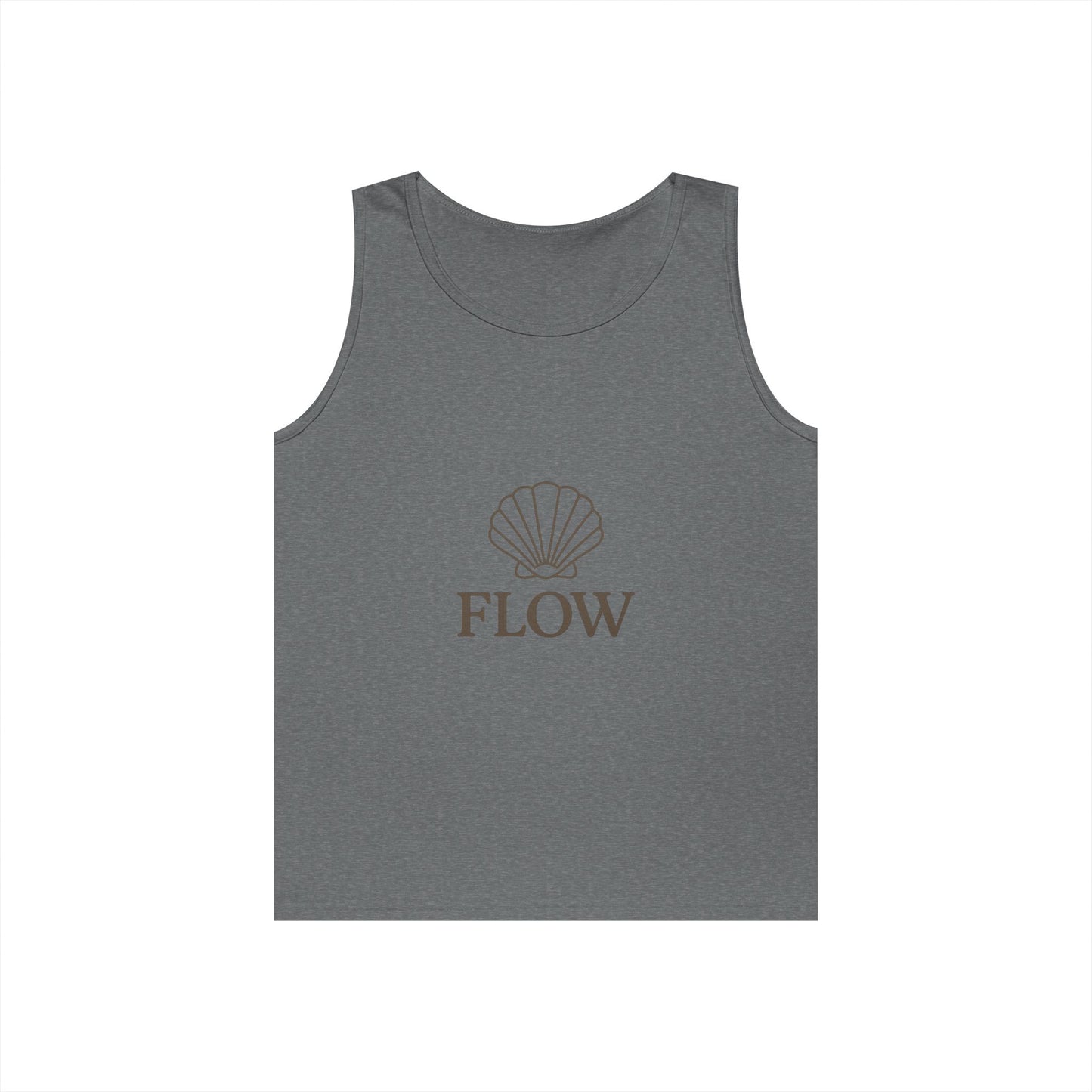 Flow Shell Unisex Heavy Cotton Tank Top | Beach Vibes, Summer Wear, Casual Outfit, Gift for Her, Relaxed Style