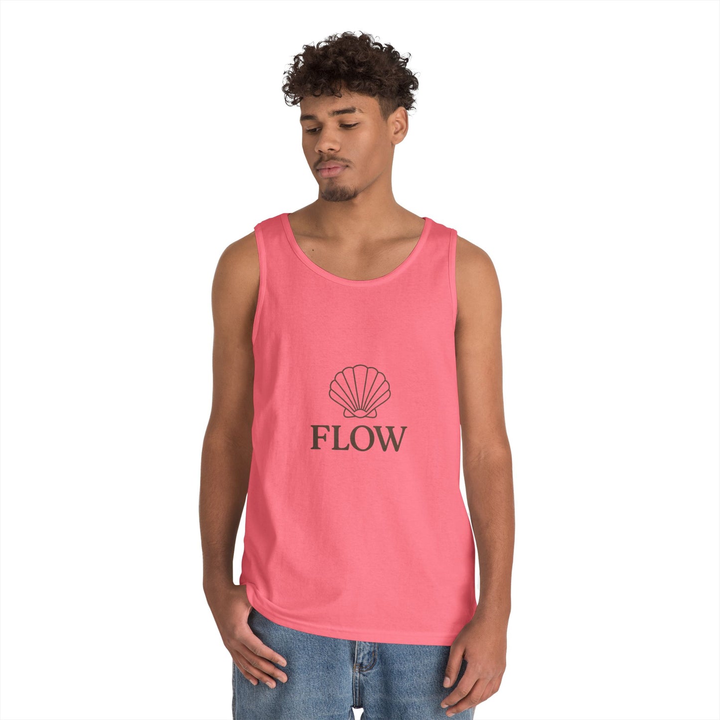 Flow Shell Unisex Heavy Cotton Tank Top | Beach Vibes, Summer Wear, Casual Outfit, Gift for Her, Relaxed Style