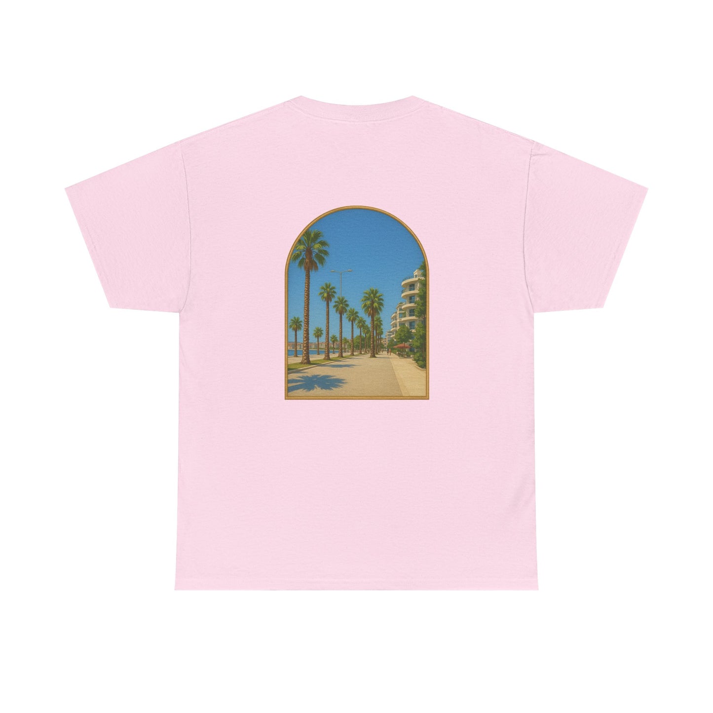Unisex Heavy Cotton Tee with Flow Design, Summer