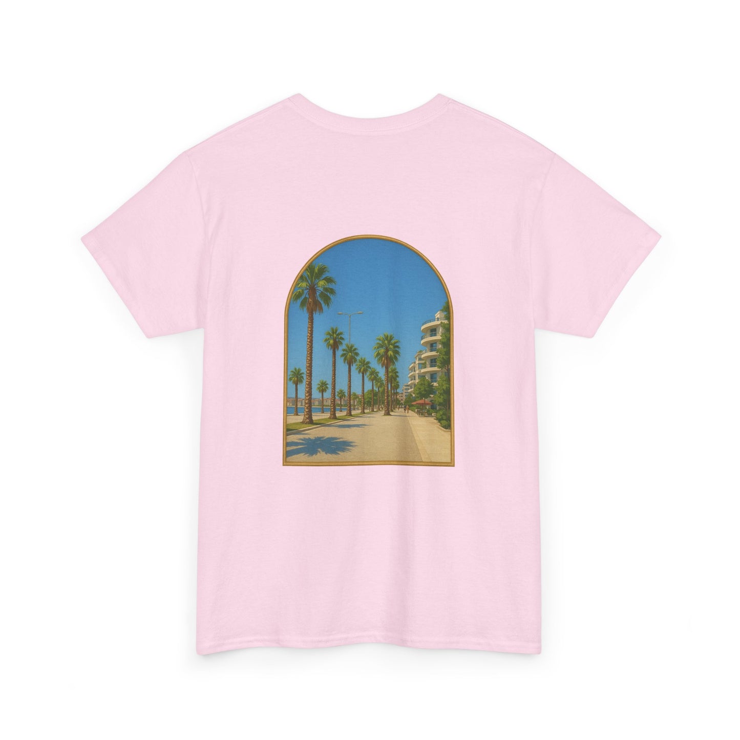 Unisex Heavy Cotton Tee with Flow Design, Summer