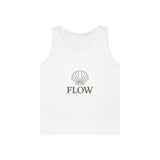 Flow Shell Unisex Heavy Cotton Tank Top | Beach Vibes, Summer Wear, Casual Outfit, Gift for Her, Relaxed Style